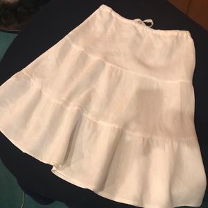 White Linen Skirt